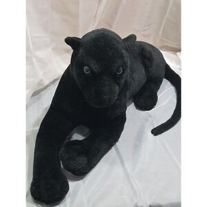 28" Black Panther Plush | Lying | Green Eyes | Leopard | Jaguar |‎ Realistic |